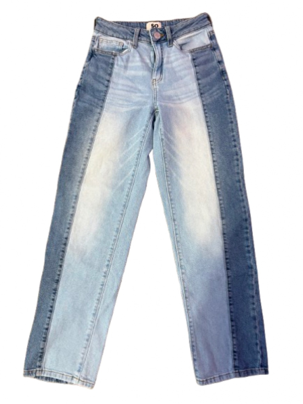 SO Split Color Light and Dark Wash High Rise Jeans Size 3/26W
